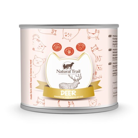 NATURAL TRAIL Monoprotein z jeleniem dla kota 185 g NATURAL TRAIL Monoprotein z jeleniem dla kota 185 g