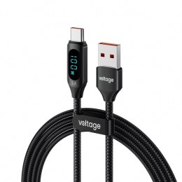 VOLTAGE Kabel USB-A / USB-C Voltage PowerDisplay 66W 100cm czarny