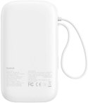 BASEUS Powerbank Baseus QPow 2 10000mAh 30W z 2 wbudowanymi kablami USB-C - biały