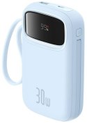 BASEUS Powerbank Baseus QPow 2 10000mAh 30W z 2 wbudowanymi kablami USB-C - niebieski