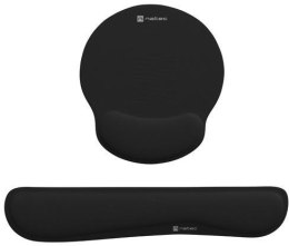 NATEC Podkładka pod mysz i nadgarstek Natec Chipmunk 2w1 zestaw ergonomiczny czarny