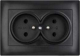 VCX Gniazdo podwójne z uziemieniem VCX WESA LC 16 Czarny