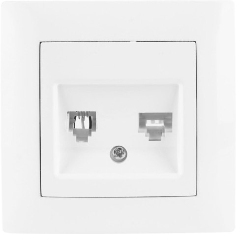 VCX Gniazdo telefoniczno-komputerowe VCX WESA LC 42 Biały