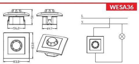 VCX Gniazdo z klapką typ: schuko VCX WESA LC 18 Biały