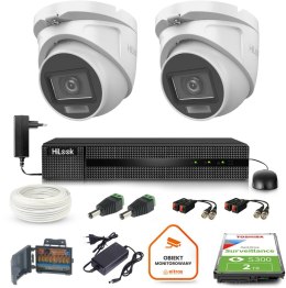 HILOOK Zestaw monitoringu Hilook 2 kamer 5MPx TVICAM-T5M-20DL z dyskiem 2TB