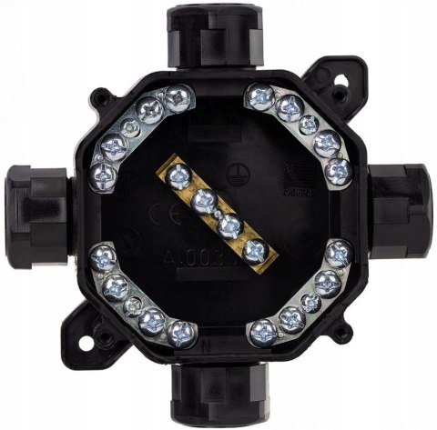 PAWBOL Puszka natynkowa hermetyczna PG16, IP 67 (5x4mm2), kolor czarny PAWBOL A.0035C