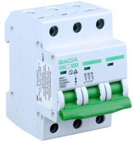 GACIA Wyłącznik nadmiarowoprądowy,6kA,B,3-pola,50A GACIA SB6L B 3P 50A