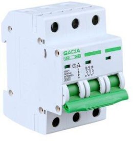 GACIA Wyłącznik nadmiarowoprądowy,6kA,C,3-pola,20A GACIA SB6L C 3P 20A