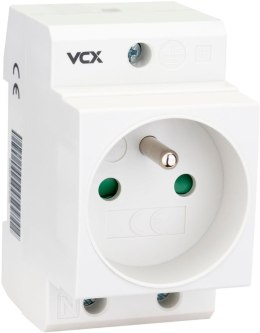 VCX Gniazdo na szyne TH 35 z bolcem uziemiającym 230V VCX GN TH