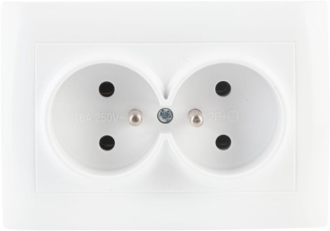 VCX Gniazdo podwójne z uziemieniem VCX WESA LC 16 Biały