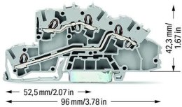 WAGO Złączka szynowa WAGO 2‑piętrowa 2,5mm2 L/L szara 2003‑7642 TOPJOBS 50szt