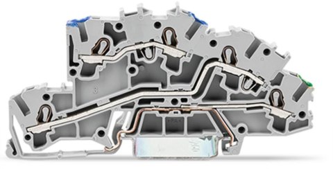 WAGO Złączka szynowa WAGO 3‑pietrowa 4mm2 N/L/PE szara 2003‑7646 TOPJOBS 50szt