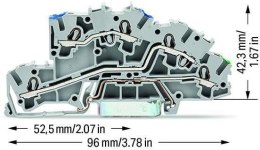 WAGO Złączka szynowa WAGO 3‑pietrowa 4mm2 N/L/PE szara 2003‑7646 TOPJOBS 50szt