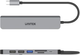 UNITEK Hub USB Unitek USB-C aluminium 7w1