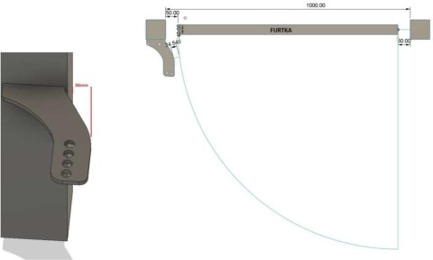 PRESBET Uchwyty MOD.80/10/36 na słupek do napędów z otworami 10mm: Beninca, NICE, BFT Athos, DEA itd.