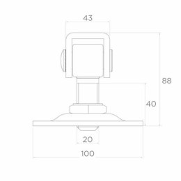 PSG Zawias PSG 61.019 z szyldem 100x100x4mm - gwint M20 (regulowany)