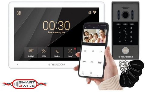 REVIZOOM Wideodomofon REVIZOOM RM-T203HD WHITE/RC-212HD-CK1