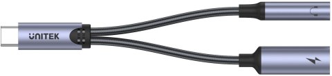 UNITEK Unitek Adapter USB-C na minijack 3,5mm i USB-C 60W