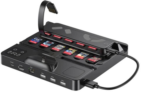 UNITEK Unitek stacja ładująca Switch z przełącznikiem i czytnikiem kart do gier
