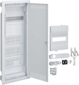 HAGER Rozdzielnica hybrydowa podtynkowa, 1 x12modułów, 3x płyta montażowa, 1x gniazdo 230V, HAGER Volta Hybrid VU601PLH