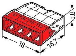 WAGO Szybkozłączka DRUT 4x 0,5-2,5mm2 WAGO 2273-204 (Paczka 100szt.)