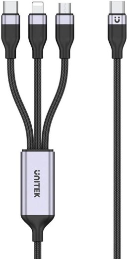 UNITEK Unitek przewód ładujący USB 3 w 1 czarny