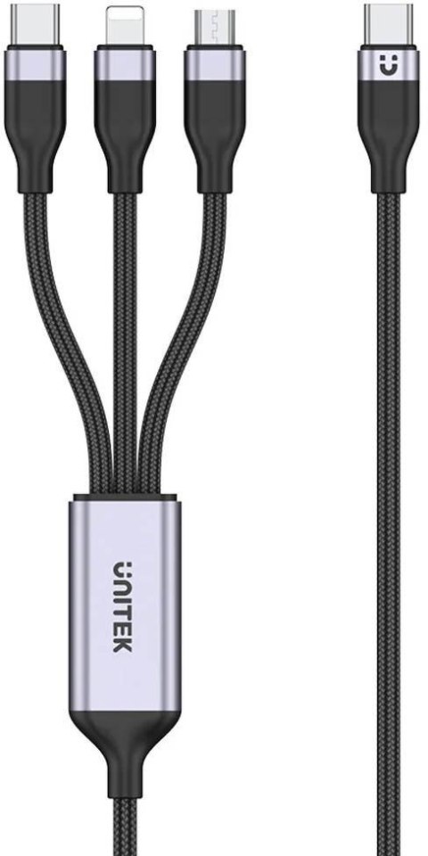 UNITEK Unitek przewód ładujący USB 3 w 1 czarny