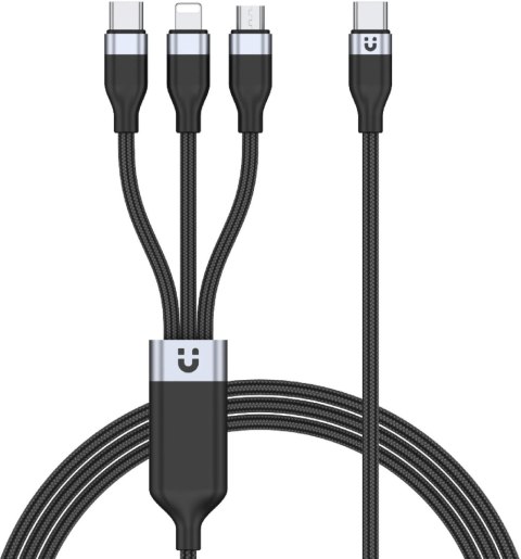 UNITEK Unitek przewód ładujący USB 3 w 1 czarny