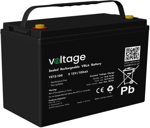 VOLTAGE Akumulator AGM Voltage 12V 100Ah VE12-100 (Żywotność 6-9 lat)