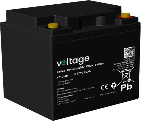 VOLTAGE Akumulator AGM Voltage 12V 40Ah VE12-40 (Żywotność 6-9 lat)