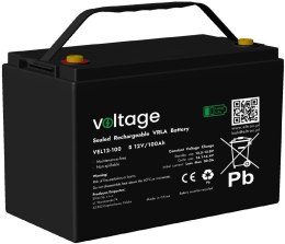 VOLTAGE Akumulator AGM Voltage Long Life 12V 100Ah VEL12-100 (Żywotność 15 lat)