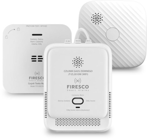 FIRESCO Zestaw czujników WIFI FIRESCO czujnik czadu+czujnik dymu+czujnik gazu