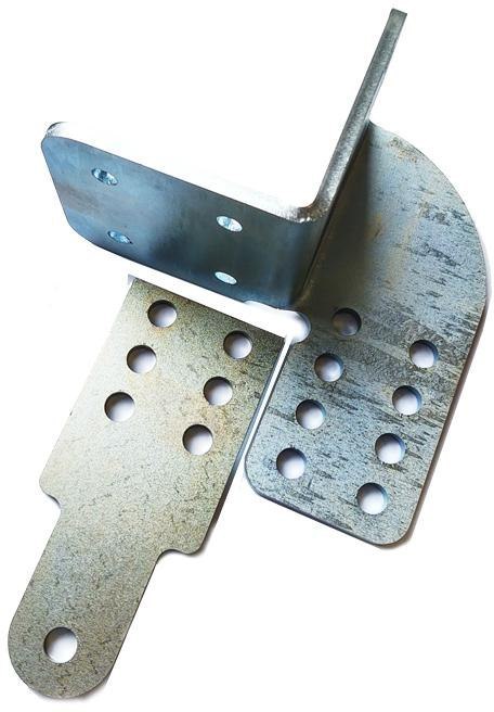 SAFE Uchwyt napędu bramy rozwiernej otwarcie na zewnątrz - LEWY - montaż kątowy na słup