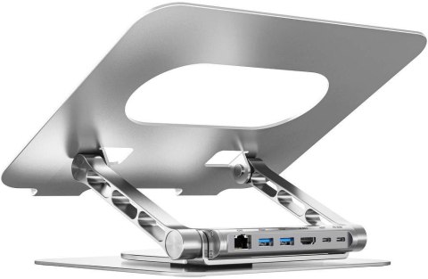 UNITEK Unitek Podstawka pod laptop z odłączanym hubem USB-C HDMI 1,4, 4K PD 100W