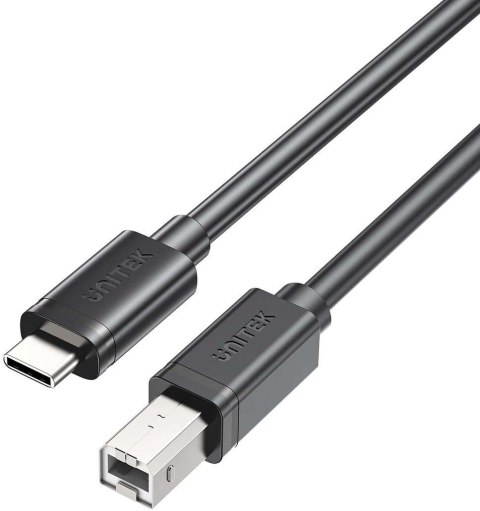 UNITEK Kabel do drukarki Unitek USB C na USB B 2.0 czarny 2m