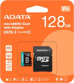 ADATA Adata Karta pamięci microSD Premier Pro 128 GB UHS1 U3 V30 A2 + adapter