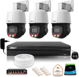DAHUA Zestaw monitoringu IP Dahua 3 kamery obrotowe 4MPx dysk 1TB