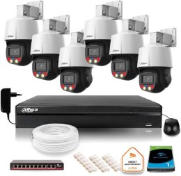DAHUA Zestaw monitoringu IP Dahua 6 kamer obrotowych 4MPx dysk