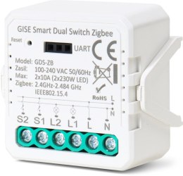 GISE GISE Smart Podwójny moduł przekaźnikowy Zigbee | Tuya | GDS-ZB