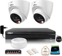 DAHUA Zestaw monitoringu IP DAHUA 2 kamery IPC-HDW1439V-A-IL 4Mpx