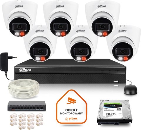 DAHUA Zestaw monitoringu IP DAHUA 6 kamer IPC-HDW1439V-A-IL 4Mpx