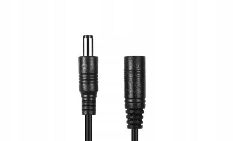 ESPE Przedłużacz DC 5.0m dwużyłowy 2x0.5mm2 w oplocie wtyk/gniazdo 2.1x5.5 mm