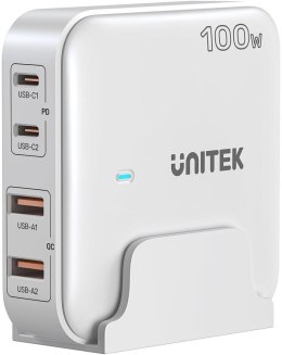 UNITEK Unitek P1229AWH01-EU Ładowarka biurkowa GaN 100W 2xUSB-A 2xUSB-C