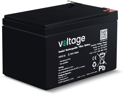 VOLTAGE Akumulator AGM Voltage 12V 12Ah VE12-12 (Żywotność 6-9 lat)