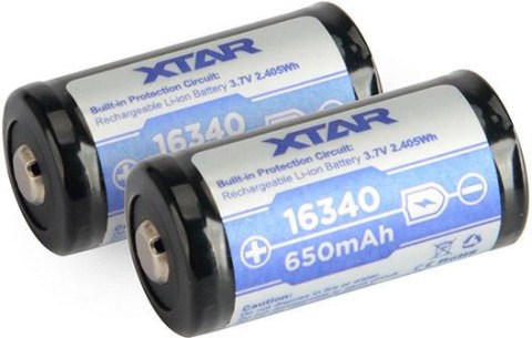 XTAR Akumulatorek 16340 / R-CR123 3,7V Xtar 650mAh (1 szt.) z zabezpieczeniem