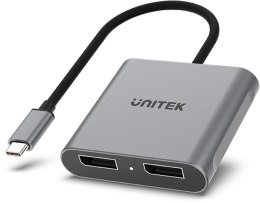 UNITEK Unitek V1404A Adapter USB-C na 2x port DP 1.4 8K 60Hz