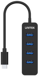 UNITEK Unitek H1117B Hub USB-C, 4 porty USB 3.1, aktywny, 10 W