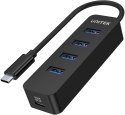 UNITEK Unitek H1117B Hub USB-C, 4 porty USB 3.1, aktywny, 10 W