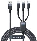 JOYROOM Kabel 3w1 USB-A / USB-C micro-USB Lightning Joyroom S-1T3018A18 30cm 3.5A w oplocie czarny