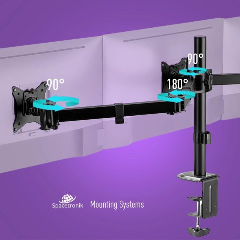 SPACETRONIK Uchwyt biurkowy przegubowy na 3 monitory Spacetronik SPA-130